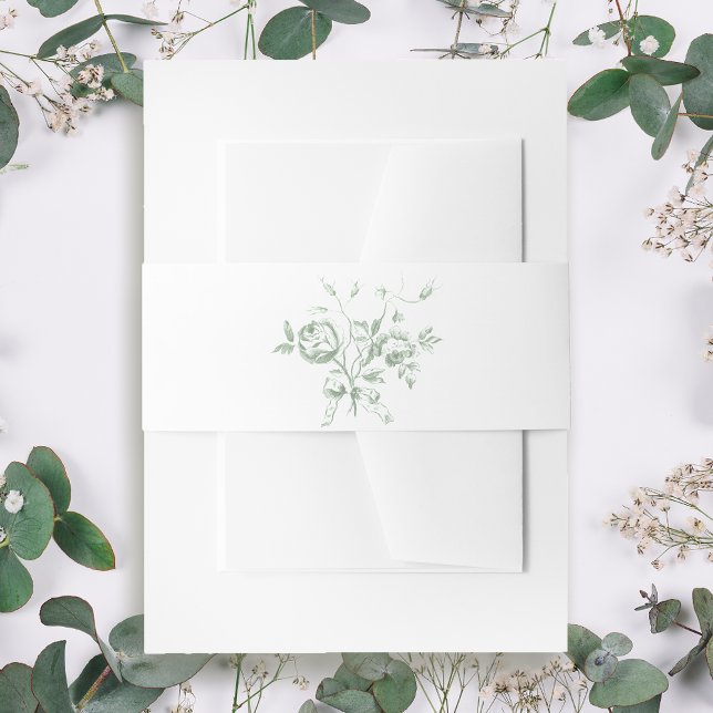 Cintas Para Invitaciones Classic Romantic Sage Rose (Subido por el creador)