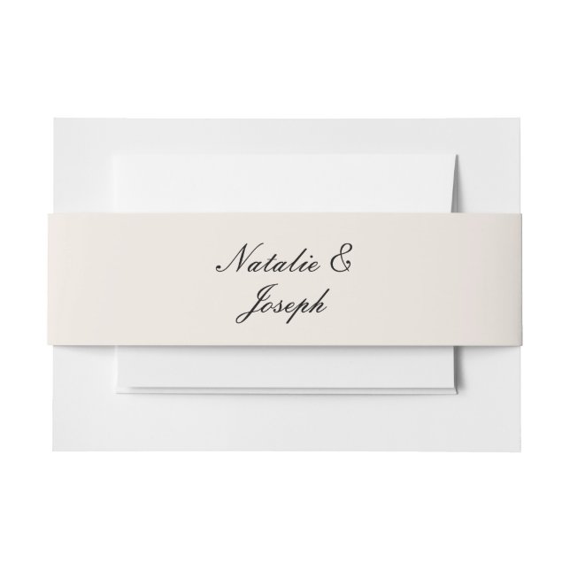 Cintas Para Invitaciones Classy Black  Old Money Fancy Wedding (Anverso Ejemplo)