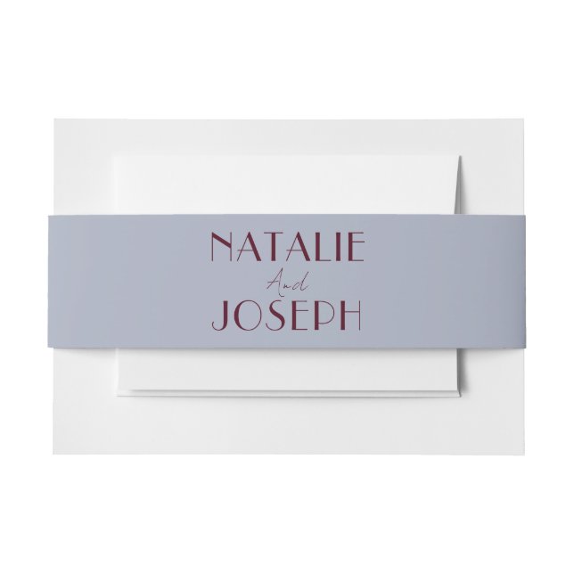 Cintas Para Invitaciones Classy Bluebell Grape Fig Old Money Fancy Wedding (Anverso Ejemplo)