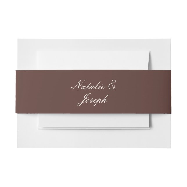 Cintas Para Invitaciones Classy Chocolate Brown Cream Old Money Wedding (Anverso Ejemplo)