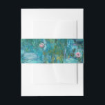 Cintas Para Invitaciones Claude Monet Nenúfares Boda<br><div class="desc">Elegante banda de vientre de invitación de boda con pintura clásica de Nenúfares de Claude Monet</div>