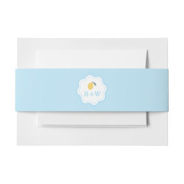 Cintas Para Invitaciones Coastal Blue Lemon Amalfi Wedding Belly Band