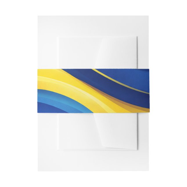 Cintas Para Invitaciones Cobalt Blue & Lemon Yellow Modern Wedding  (Anverso Ejemplo)