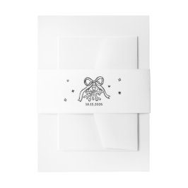 Cintas Para Invitaciones Coche de boda con arco dibujado a mano minimalista