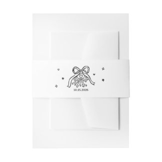 Cintas Para Invitaciones Coche de boda con arco dibujado a mano minimalista