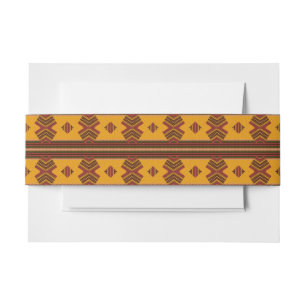 Cintas Para Invitaciones Cocoa Heritage Africano Marrón y Marfil Tribal