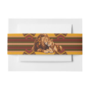 Cintas Para Invitaciones Cocoa Heritage Africano Marrón y Tribal Marfil