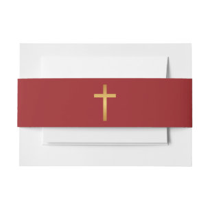 Cintas Para Invitaciones Coeficiente de oro básico de la Cruz cristiana ro