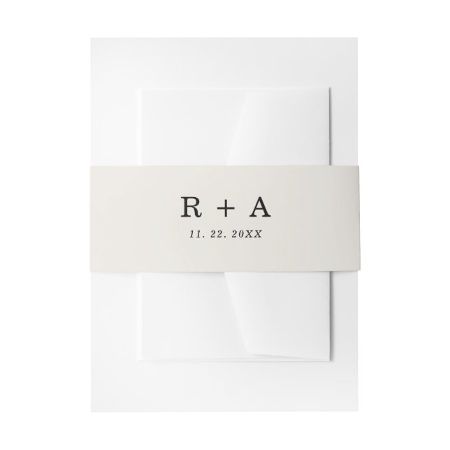 Cintas Para Invitaciones Coincidencia simple de Bodas de Boho Rústico Monog (Anverso Ejemplo)