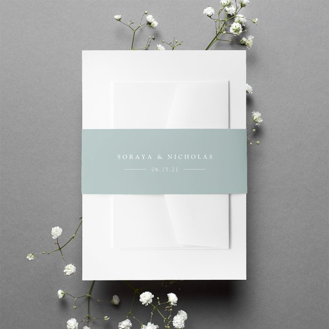 Cintas Para Invitaciones Colección Airy | Boda personalizado verde sólido (Subido por el creador)