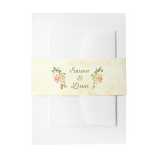Cintas Para Invitaciones Colección Antique Rose Belly Band
