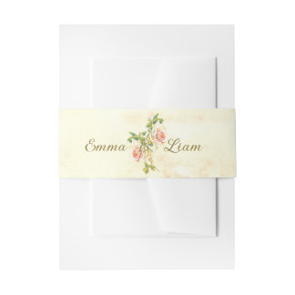 Cintas Para Invitaciones Colección Antique Rose Invitación Faja Vientre 2