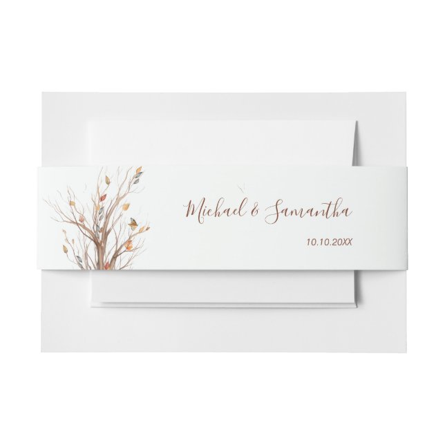 Cintas Para Invitaciones Colección de Boda de Ciervo Rústico de Otoño (Anverso Ejemplo)