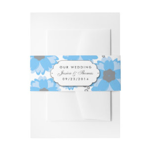 Cintas Para Invitaciones Colección de Bodas Blue Blossom