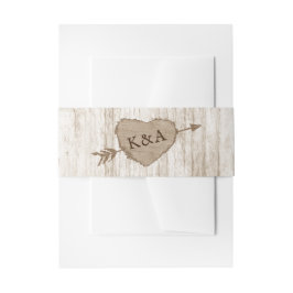 Cintas Para Invitaciones Colección de Bodas de árbol del corazón tallado