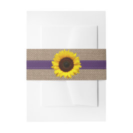 Cintas Para Invitaciones Colección de Bodas de girasol rústico - morado