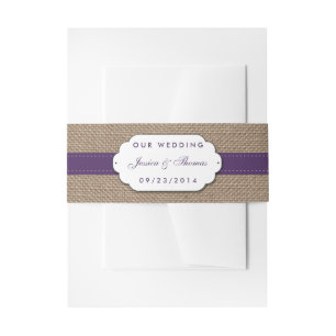 Cintas Para Invitaciones Colección de Bodas de girasol rústico - morado