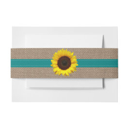 Cintas Para Invitaciones Colección de Bodas de girasol rústico - Verde azul