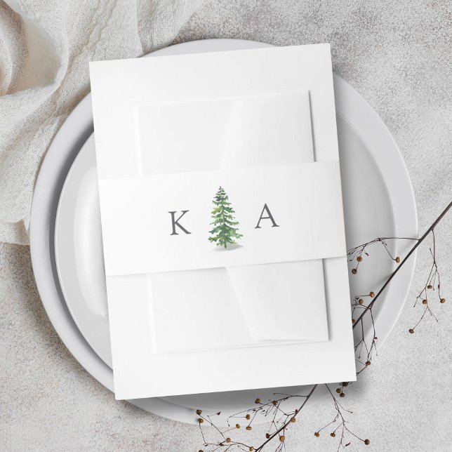 Cintas Para Invitaciones Colección de Bodas del bosque de pinos acuarela (Subido por el creador)