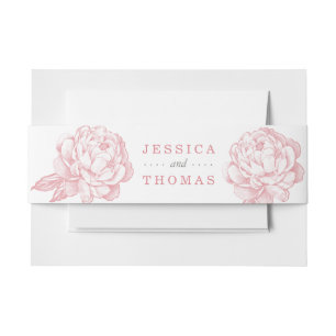 Cintas Para Invitaciones Colección de Bodas florales de Peony