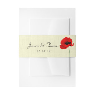Cintas Para Invitaciones Colección de Bodas florales de Red Watercolor Popp
