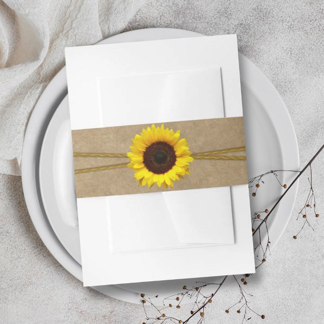Cintas Para Invitaciones Colección de Bodas Kraft, Lace & Sunflower (Subido por el creador)