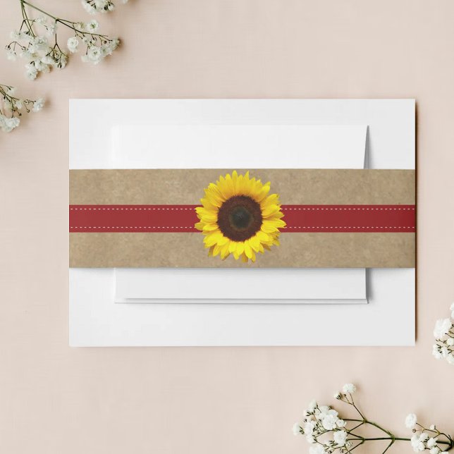 Cintas Para Invitaciones Colección Kraft, Lace & Sunflower - Rojo (Subido por el creador)