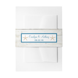 Cintas Para Invitaciones Colección Starfish Whitewashed Wood Beach Wedding