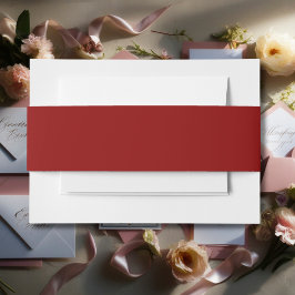 Cintas Para Invitaciones Color sólido de terciopelo rojo | Clásica | Elegan