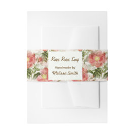 Cintas Para Invitaciones Coloración de color de agua rosa Floral de la band