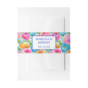 Cintas Para Invitaciones Colores Florales Personalizados Brillantes Vibrant