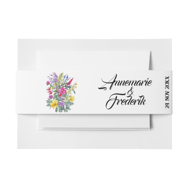 Cintas Para Invitaciones Colorido | Boho | Flor silvestre (Anverso Ejemplo)