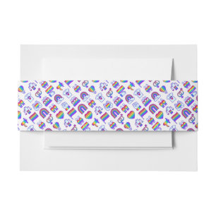 Cintas Para Invitaciones Coloridos patrones de iconos arco iris