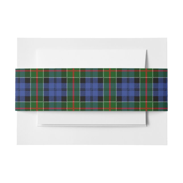 Cintas Para Invitaciones Colquhoun Scottish Tartan Belly Band (Anverso Ejemplo)