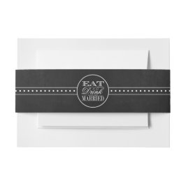 Cintas Para Invitaciones Come, Bebe & Sé Casada Pizarra Boda