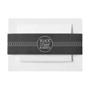 Cintas Para Invitaciones Come, Bebe & Sé Casada Pizarra Boda