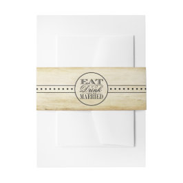 Cintas Para Invitaciones Comer, beber y estar casados con una boda de cosec