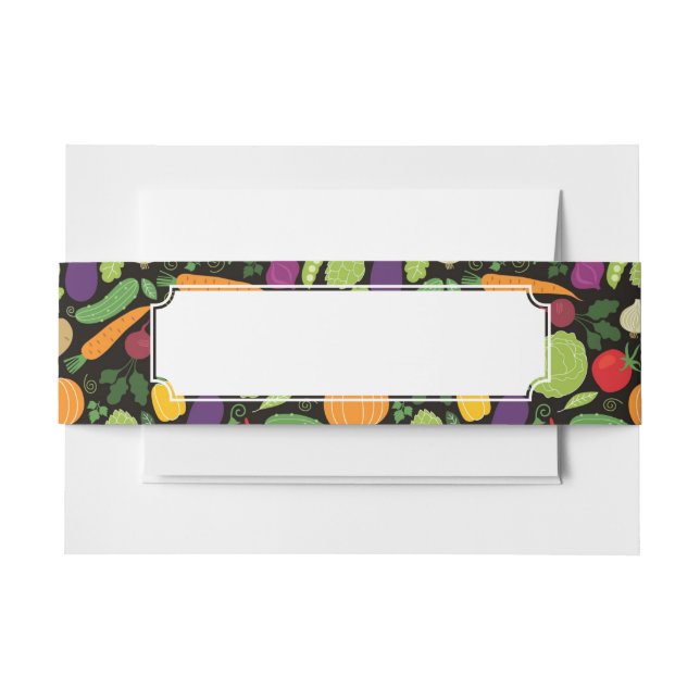 Cintas Para Invitaciones Comida en un fondo negro (Anverso Ejemplo)