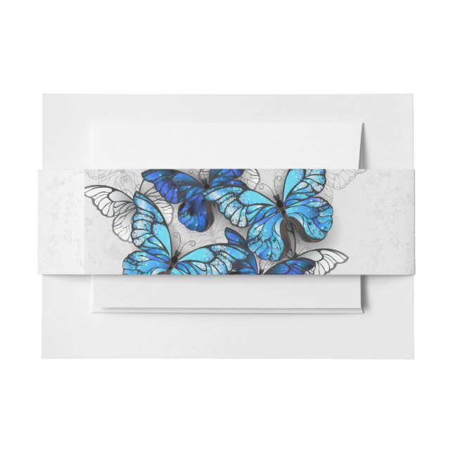 Cintas Para Invitaciones Composition of White and Blue Butterflies (Anverso Ejemplo)