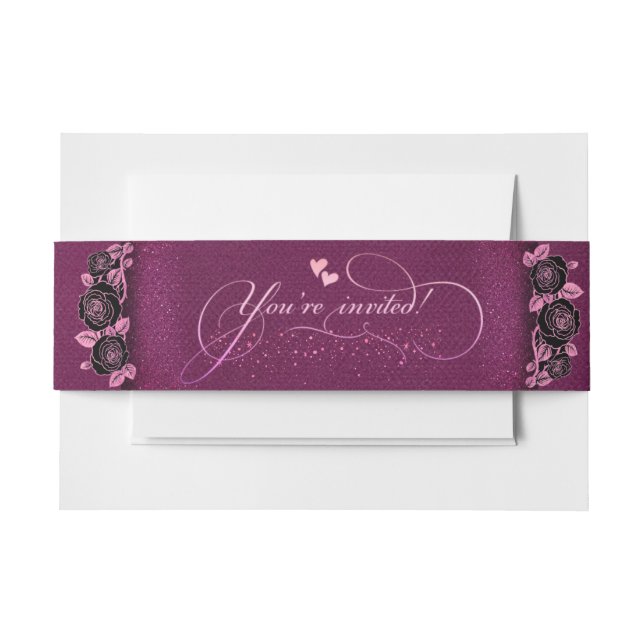 Cintas para invitaciones con flores (Anverso Ejemplo)