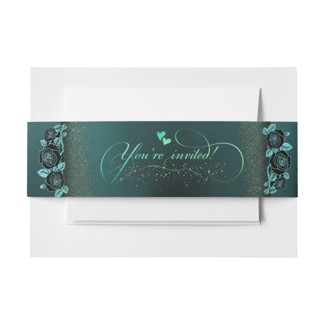 Cintas para invitaciones con rosas (Anverso Ejemplo)