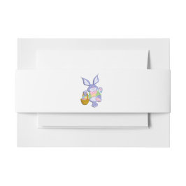 Cintas Para Invitaciones Conejo de Pascua Morado Bailando Lavanda