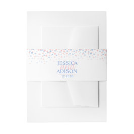 Cintas Para Invitaciones Confeti azul rosado marca de la barriga personaliz