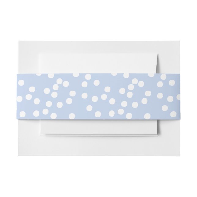 Cintas Para Invitaciones Confetti azul y blanco para bebés / Polkadots (Anverso Ejemplo)