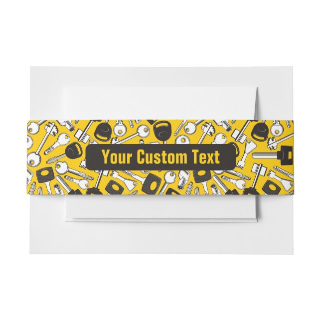 Cintas Para Invitaciones Conjunto de llaves de fondo (Anverso Ejemplo)