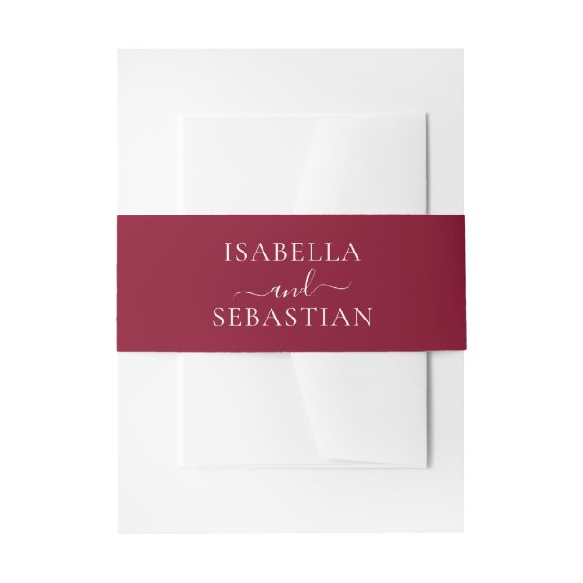 Cintas Para Invitaciones Conjunto Formal Burgundy de Boda (Anverso Ejemplo)