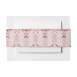 Cintas Para Invitaciones Conjuntos de Bodas de espárragos florales rosados-