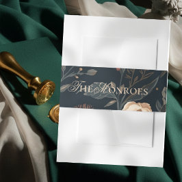 Cintas Para Invitaciones Contemporary Modern Black Floral Wedding