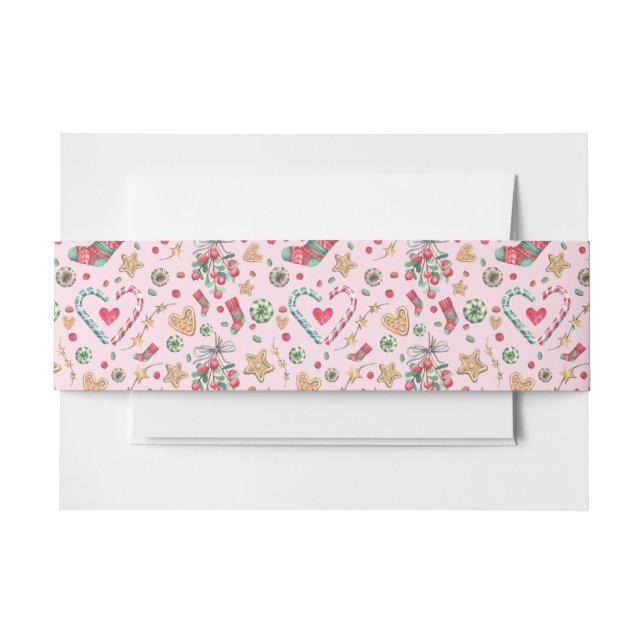 Cintas Para Invitaciones Cookies y caramelos de Navidades divertidos       (Anverso Ejemplo)