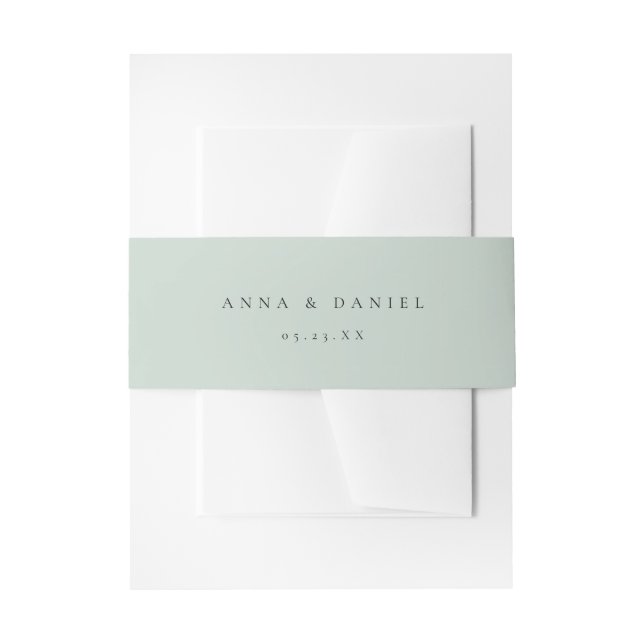 Cintas Para Invitaciones Coordinado de boda Verde Gris Claro (Anverso Ejemplo)